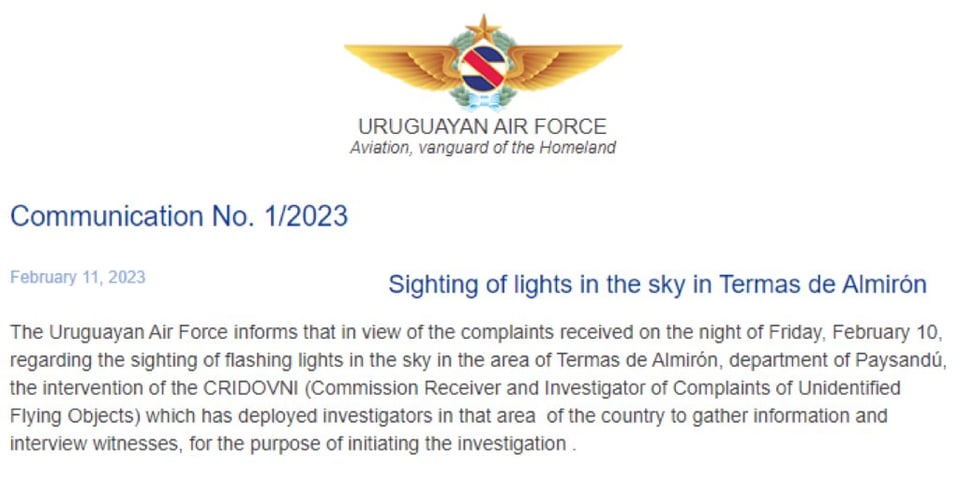Air Force issues a statement about the strange lights