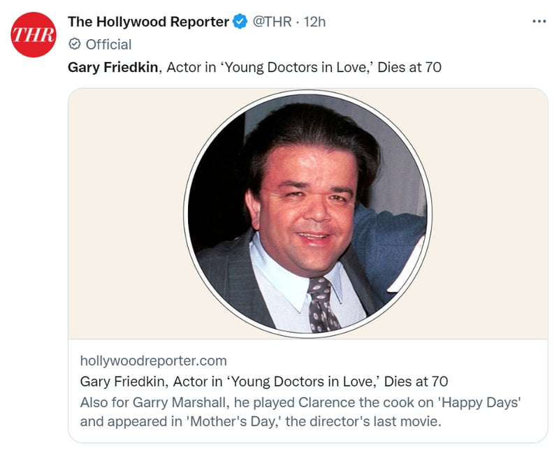 Actor Gary Friedkin dies