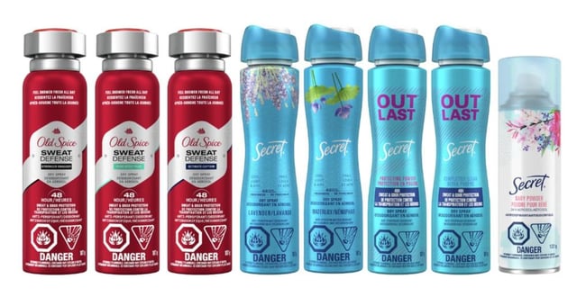 P&G ordena recall de desodorantes Old Spice y Secret debido a una sustancia química cancerígena