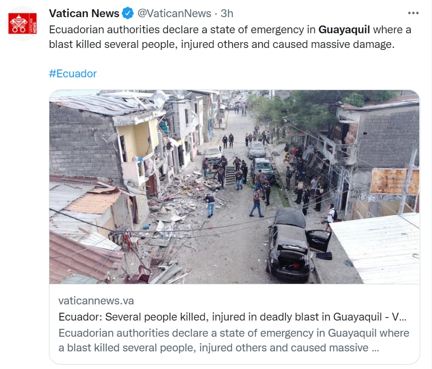 Atentado bomba Guayaquil Ecuador