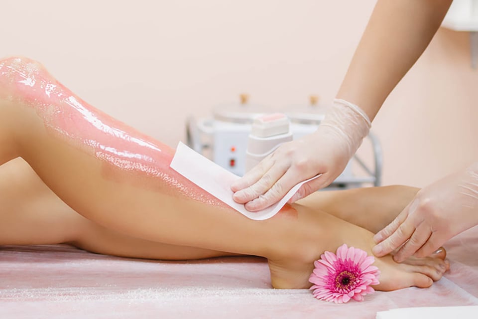 waxing, salon, depilatory, woman, leg