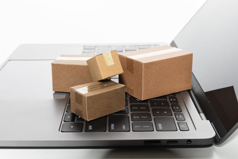 boxes, computer, online shopping, money