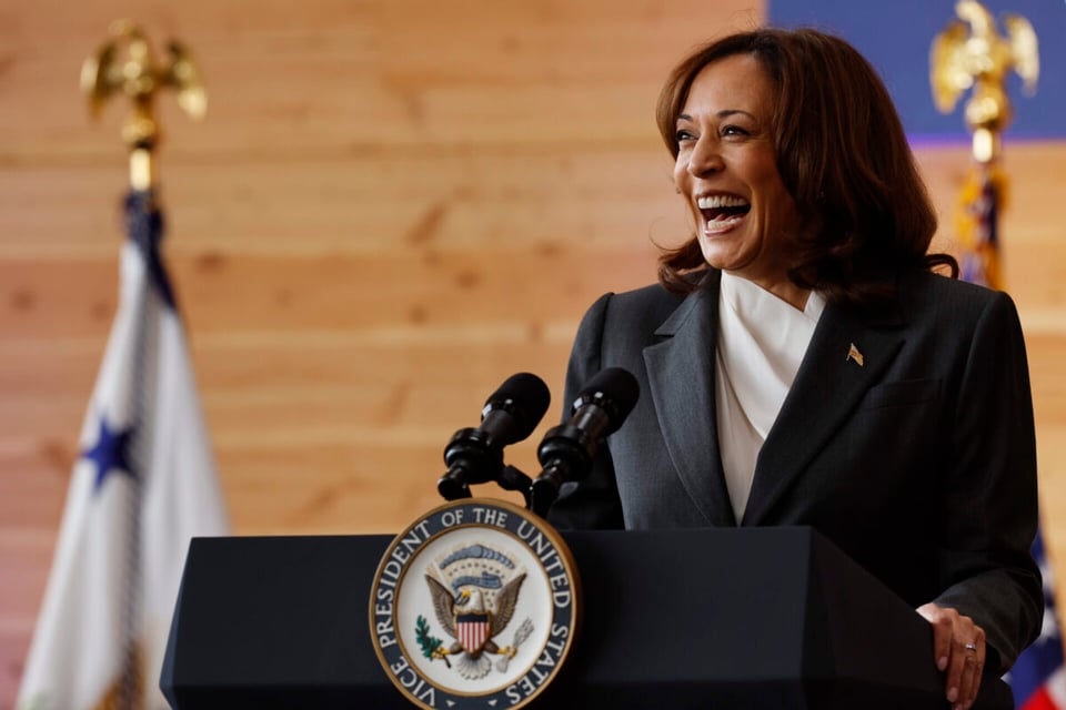 Kamala Harris en evento presidencial