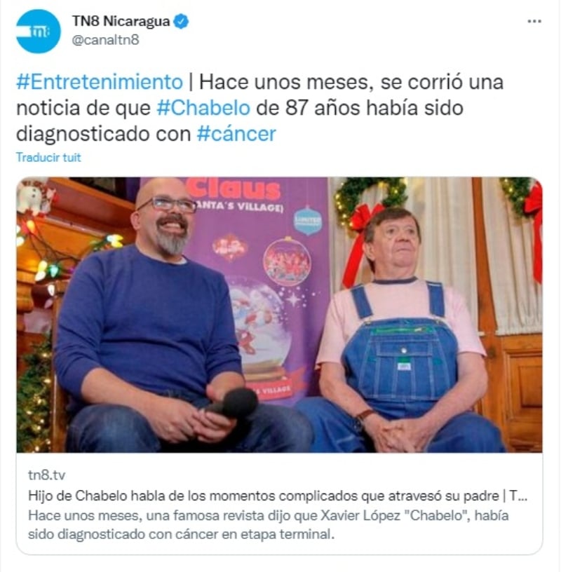 Hijo de Chabelo rompe el silencio sobre la salud de su padre