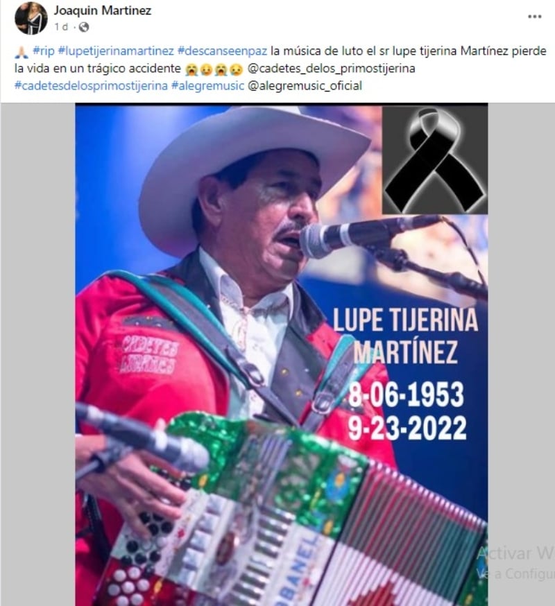Hijo de Lupe Tijerina le canta a su padre fallecido