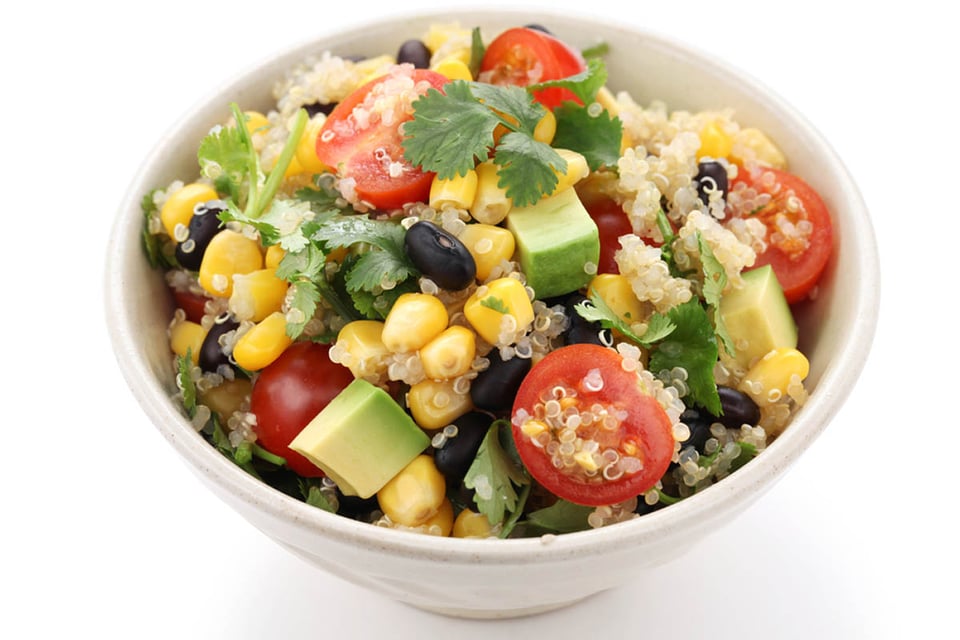 Quinua, ensalada, fibra, saludable, dieta