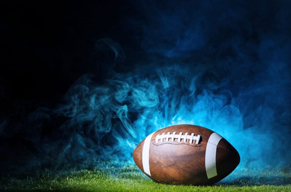 Football on the grass