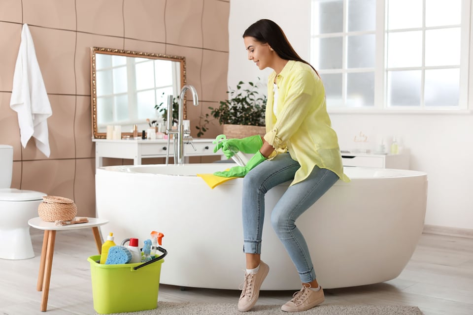 bathtub, maintenance, baking soda, house, scrubbing