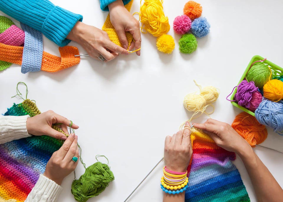 mujer, crochet, aprendizaje, habilidad, Como tejer