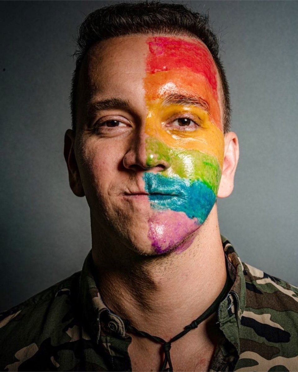 Oscar Alejandro, lgbtq make up, pride flag, pride colors, painted face