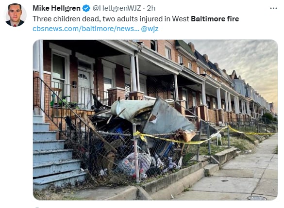 Mueren niños incendio Baltimore