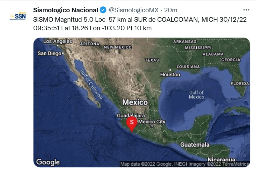 Sismo Coalcomán Michoacán