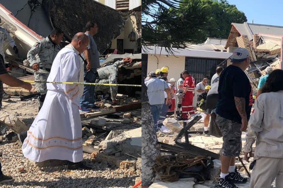 Se derrumba iglesia en México y confirman saldo mortal