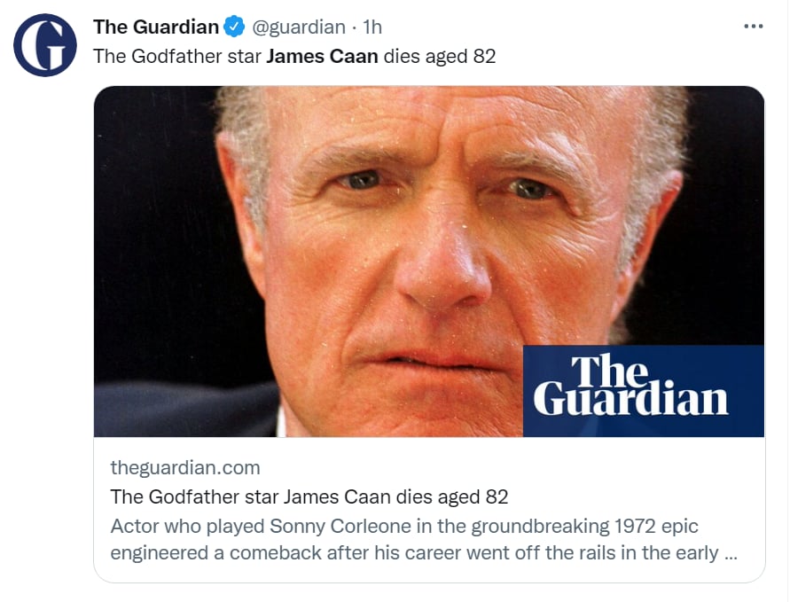 Muere actor James Caan