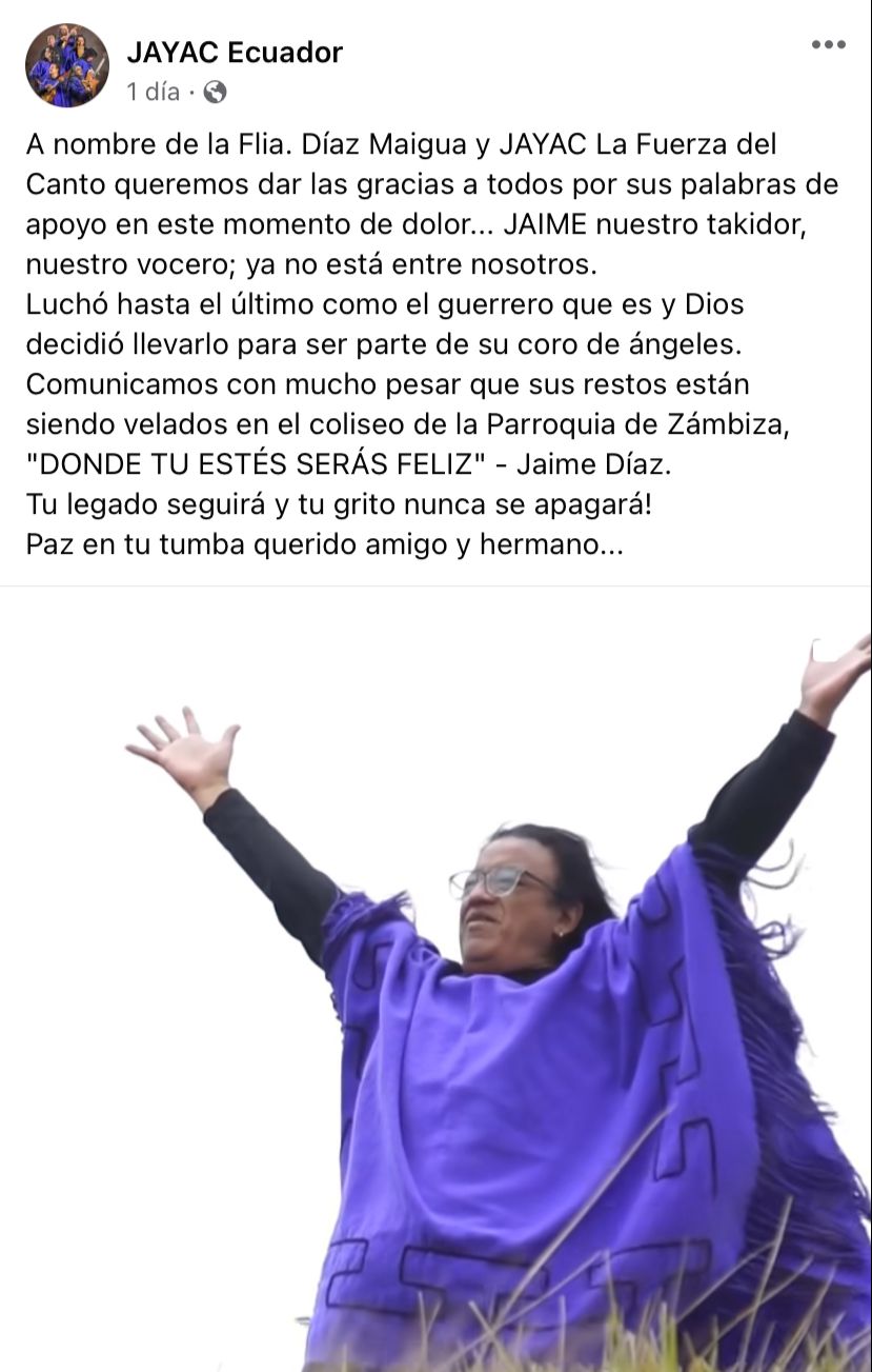 Así anunciaron la muerte del cantante