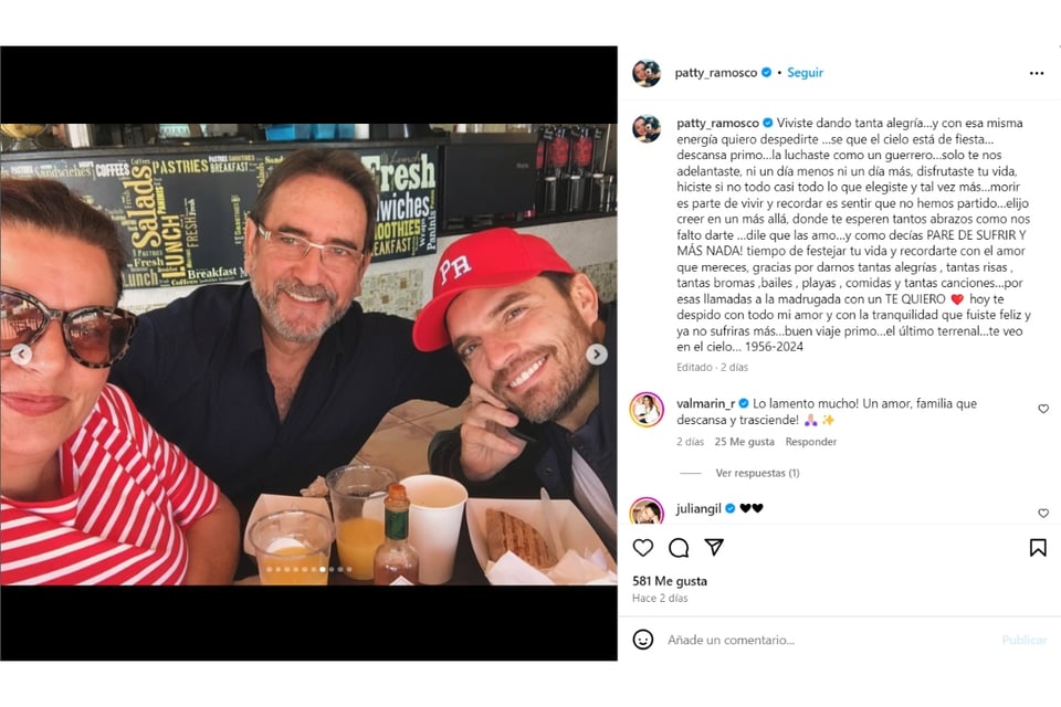 Muerte, hermana de Julián Gil, luto, primo, MundoNOW