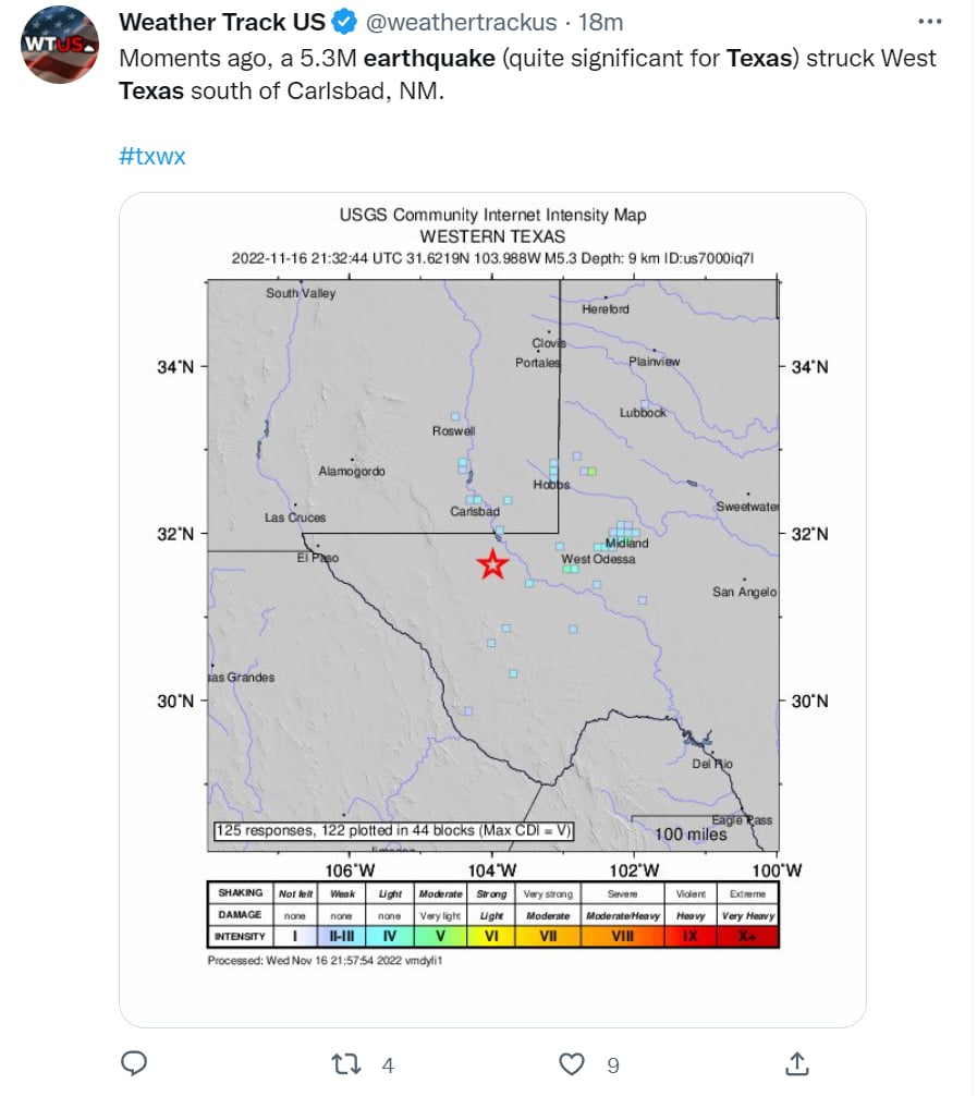 Temblor países