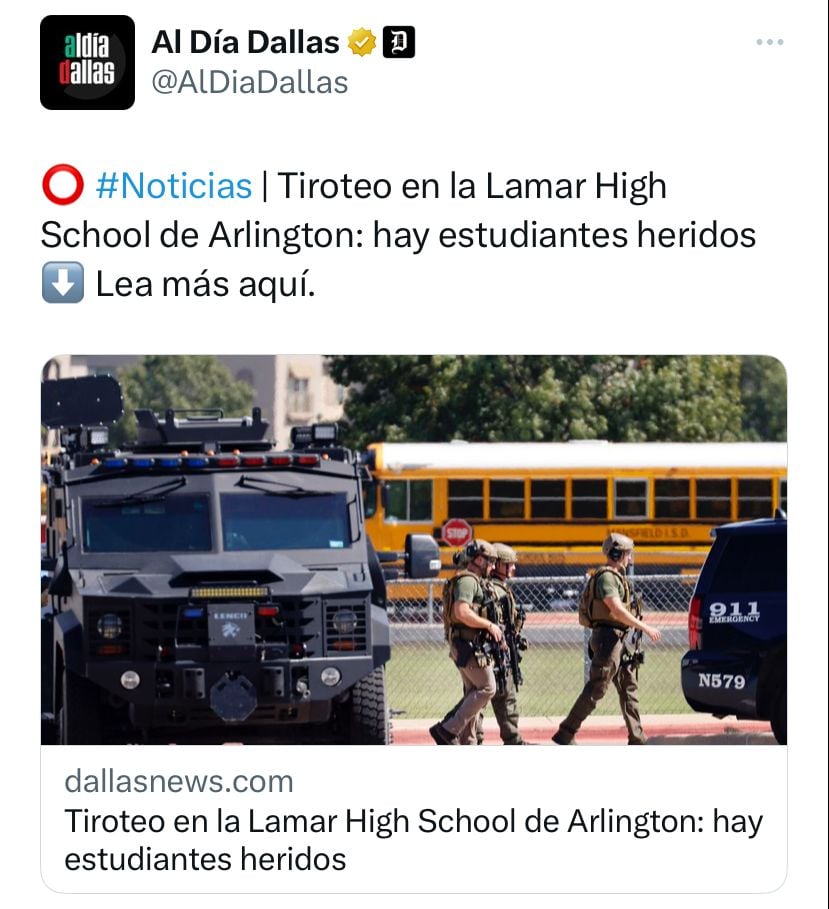 Pidieron a la gente mantenerse alejada de Lamar High School