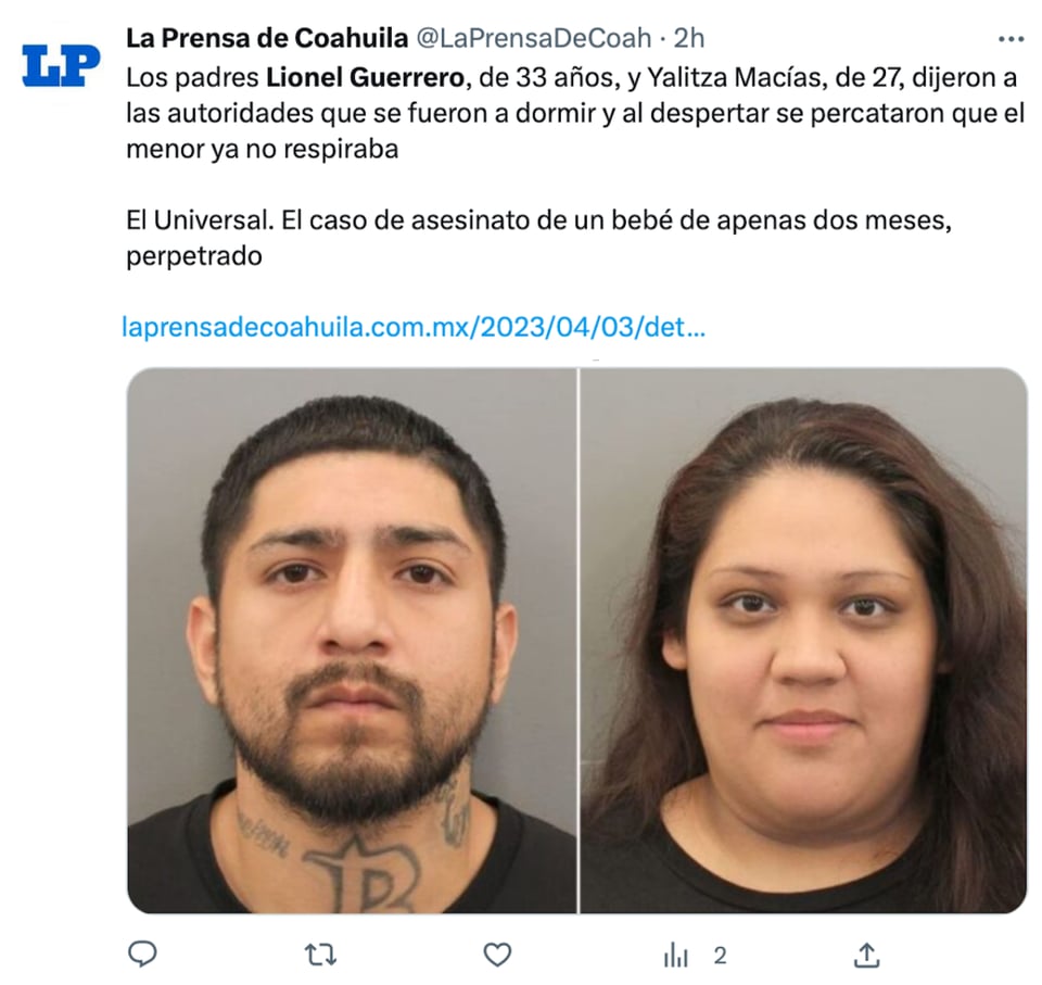 En Texas la pena por lesionar a un niño es muy severa