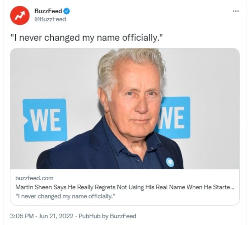 Martin Sheen cambio nombre: ¿Fue convencido por otra persona?