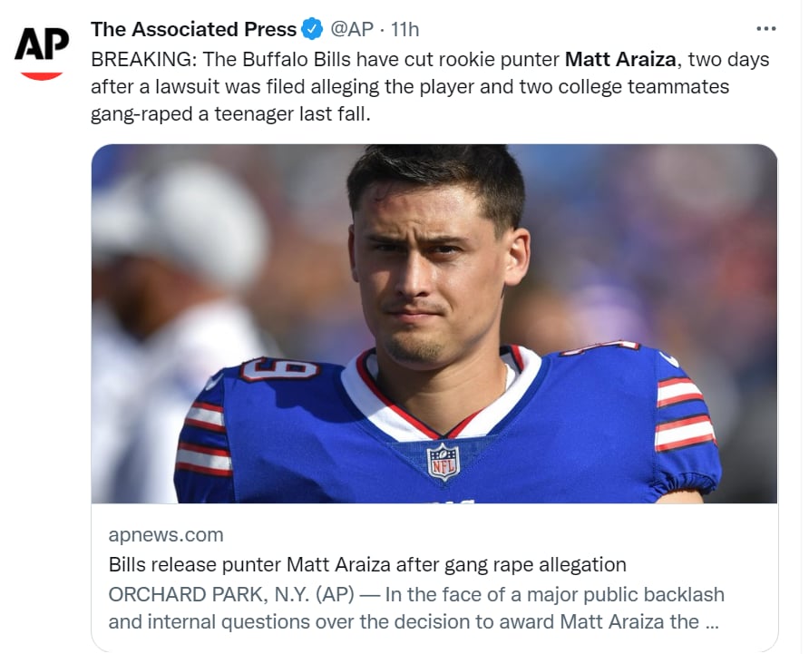 Buffalo Bills Matt Araiza