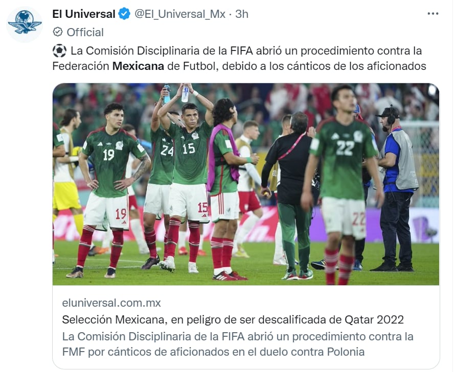 Mexican team disqualified Qatar