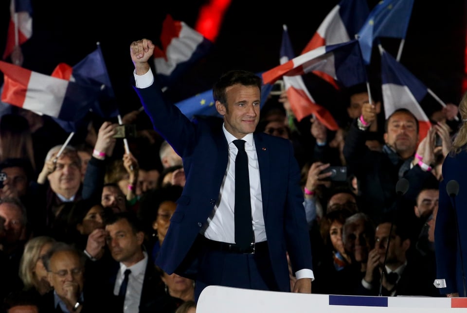 Presidente de Francia Emmanuel Macron es reelegido y agradece a los ciudadanos