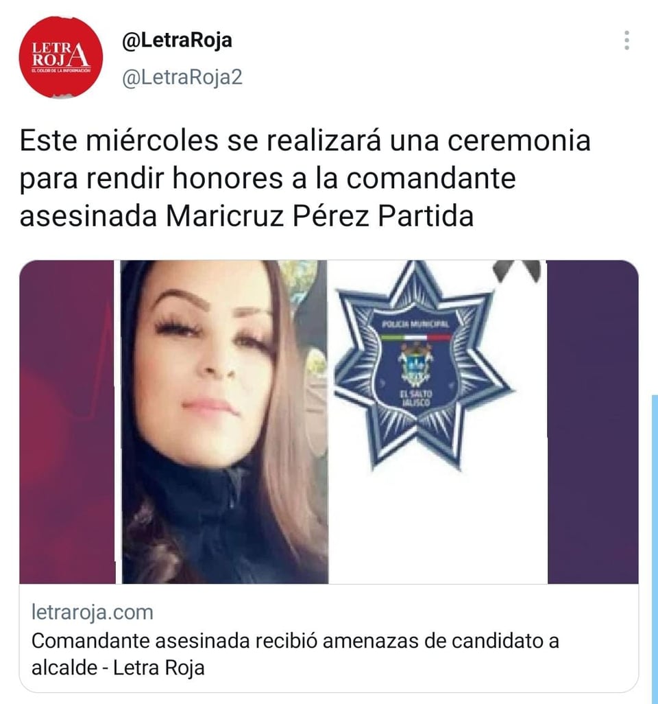 The Mexican commander Maricruz Pérez Partida was brutally murdered
