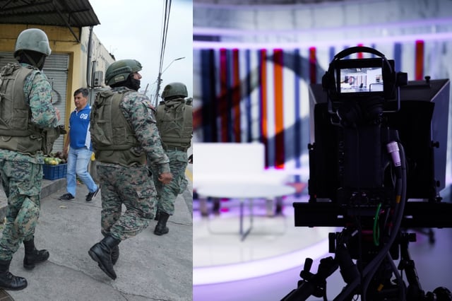 Armed men storm a TV station Ecuador during a live broadcast