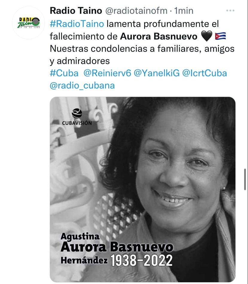 Aseguran que la actriz y comediante Aurora Basnuevo regaló alegría al pueblo