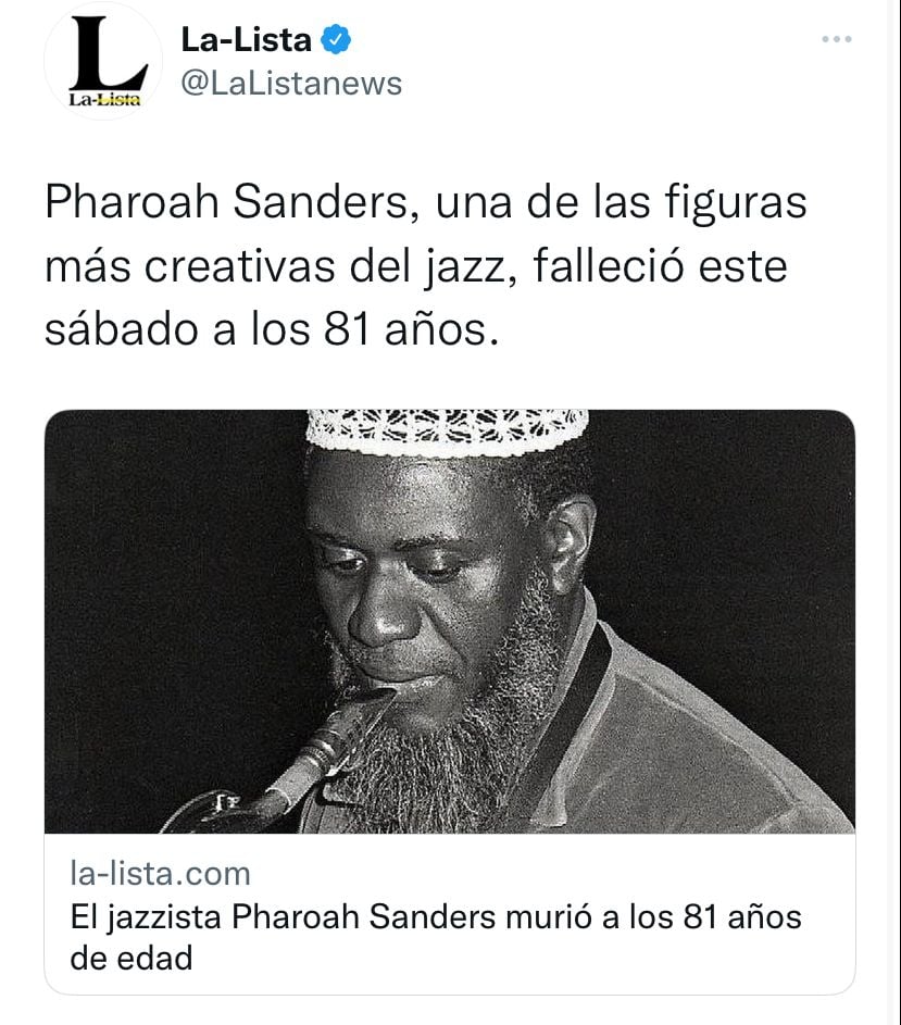 Así llegó al a fama Pharoah Sanders