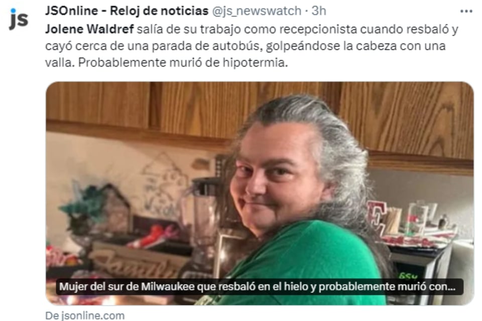 Jolene Waldref, hipertermia, autoridades, tragedia, mundonow