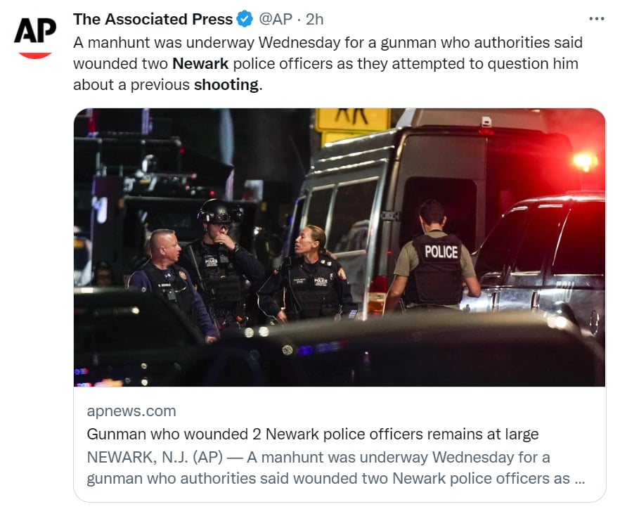 Tiroteo policías Newark