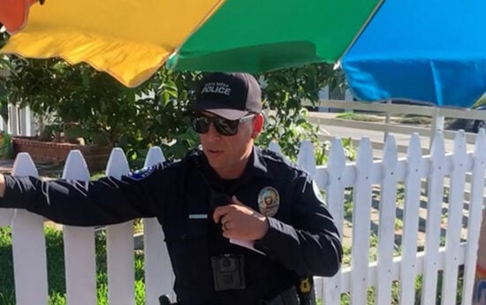 vendedor, policía, california, costa mesa