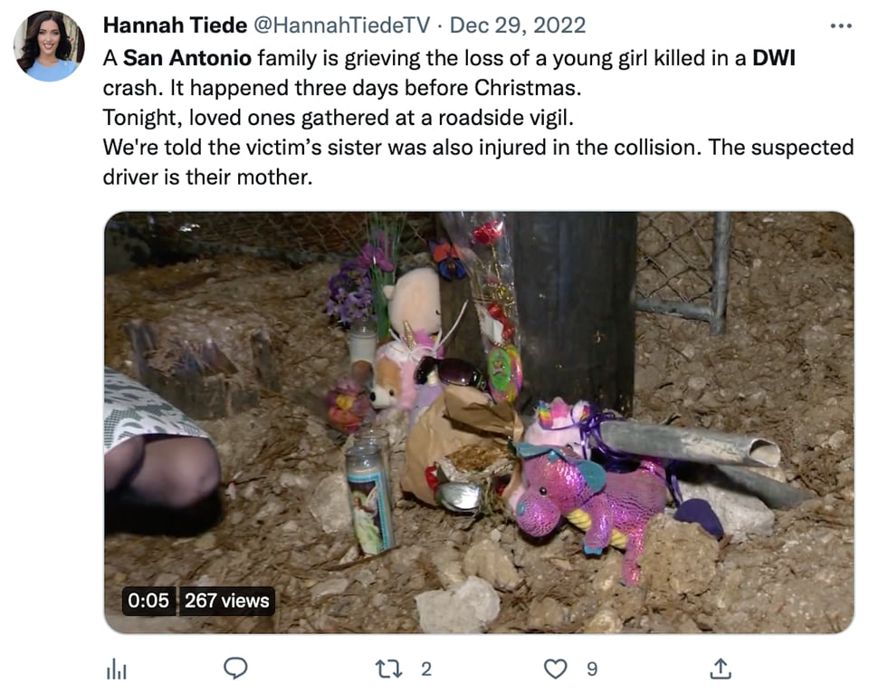 Little Nicole Marae Vidales died in the accident