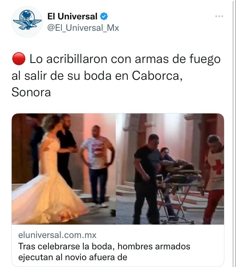 Matan al novio a balazos al salir de la iglesia