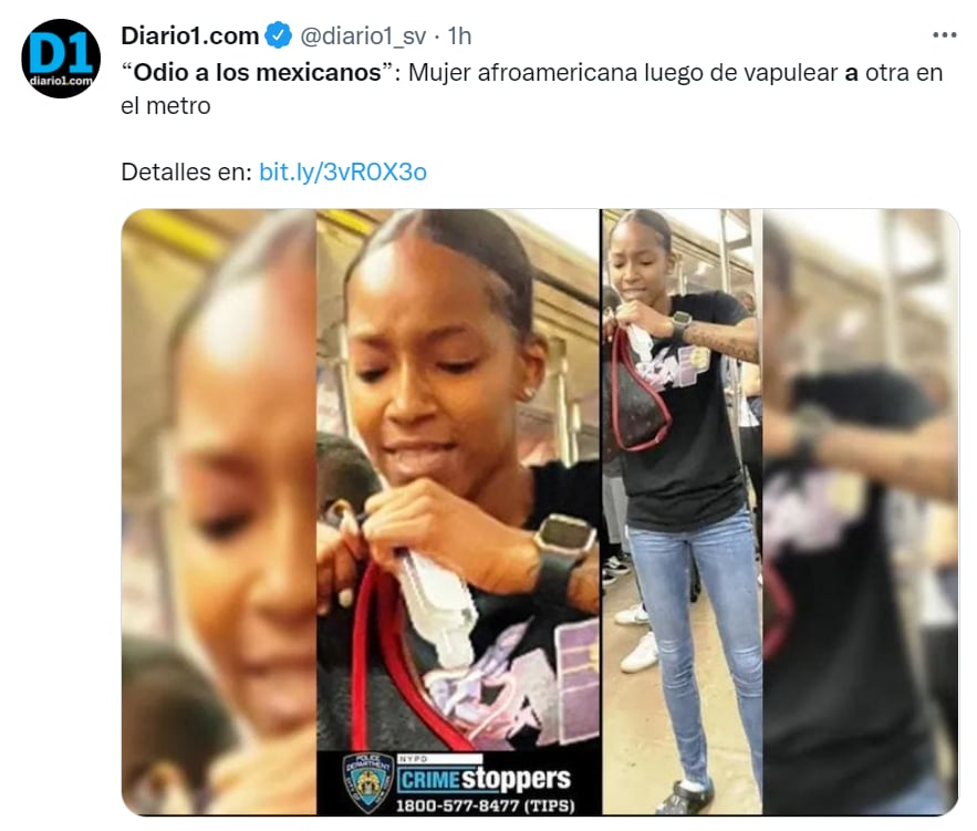 Mujer golpea mexicana metro