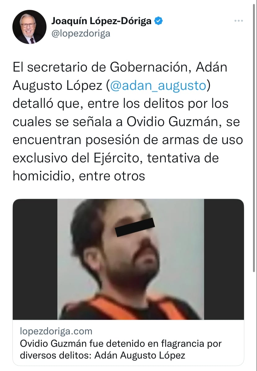 Se despierta el temor tras la recaptura de Ovidio Guzmán