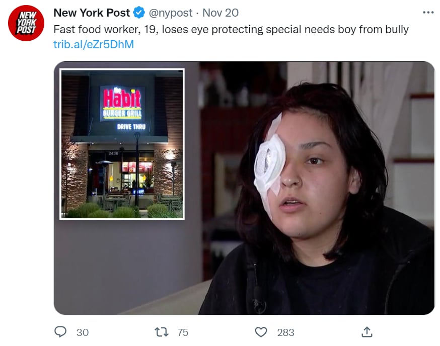 Empleada hispana pierde ojo