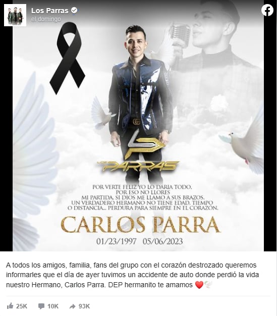 Video accidente Carlos Parra