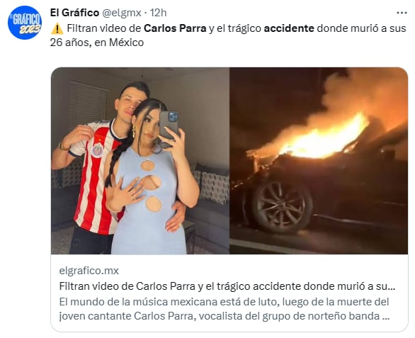 Video accidente Carlos Parra
