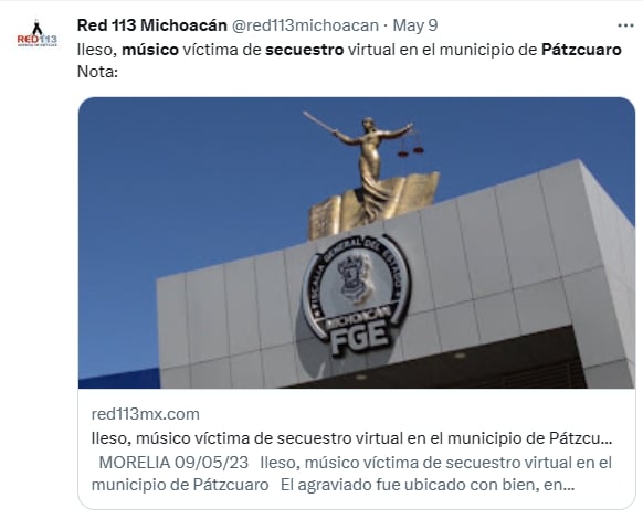 Rescatan músico secuestrado Pátzcuaro