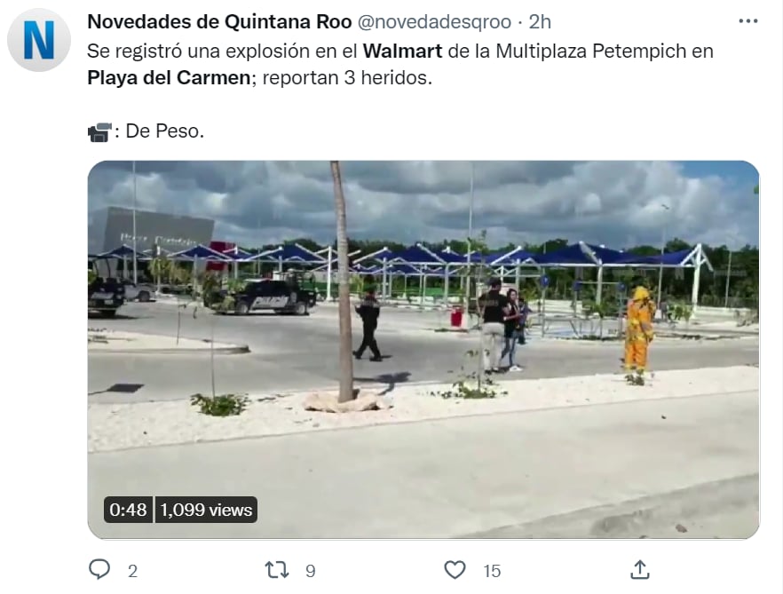 Walmart explosion Playa Carmen