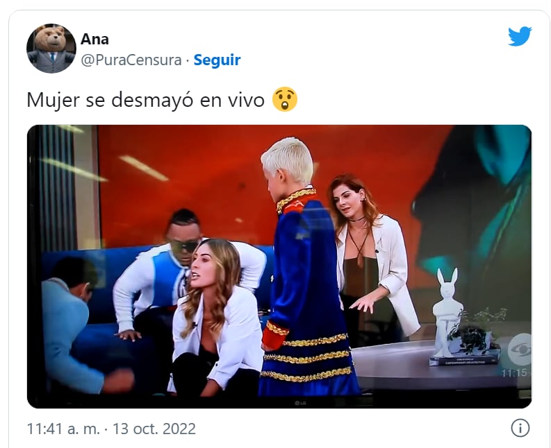 Actriz María desmaya televisión