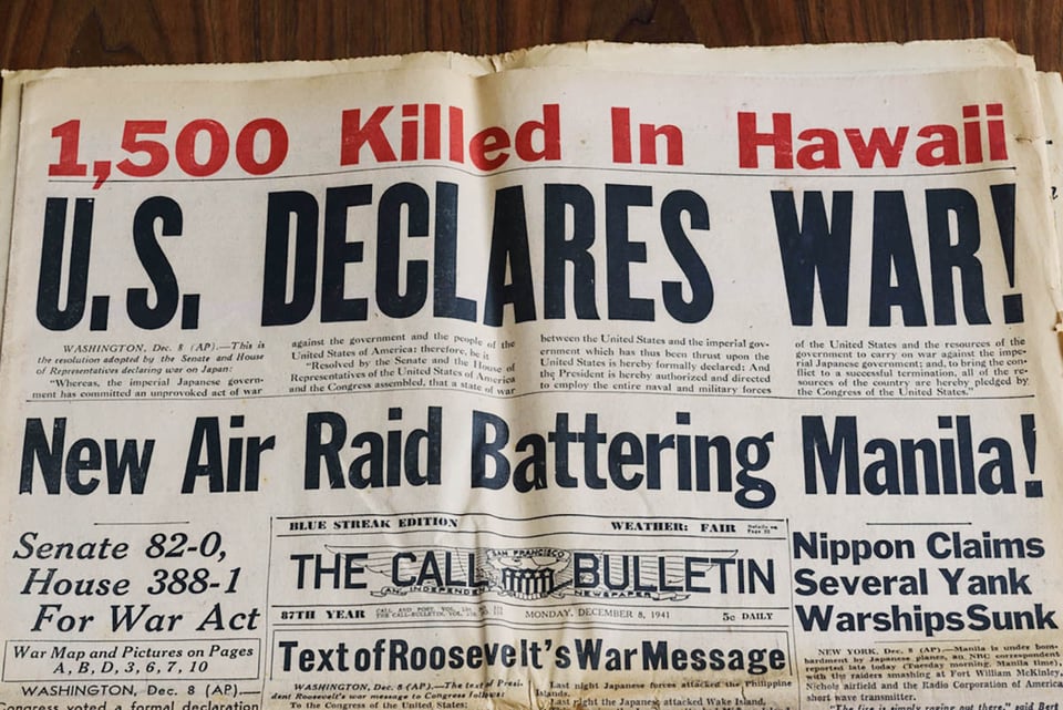 héroes de Pearl Harbor, segunda guerra mundial, guerra, héroes, periódico