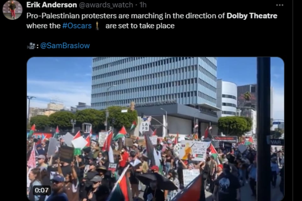 Manifestación, Israel, Palestina, Estados Unidos, Dolby Theatre