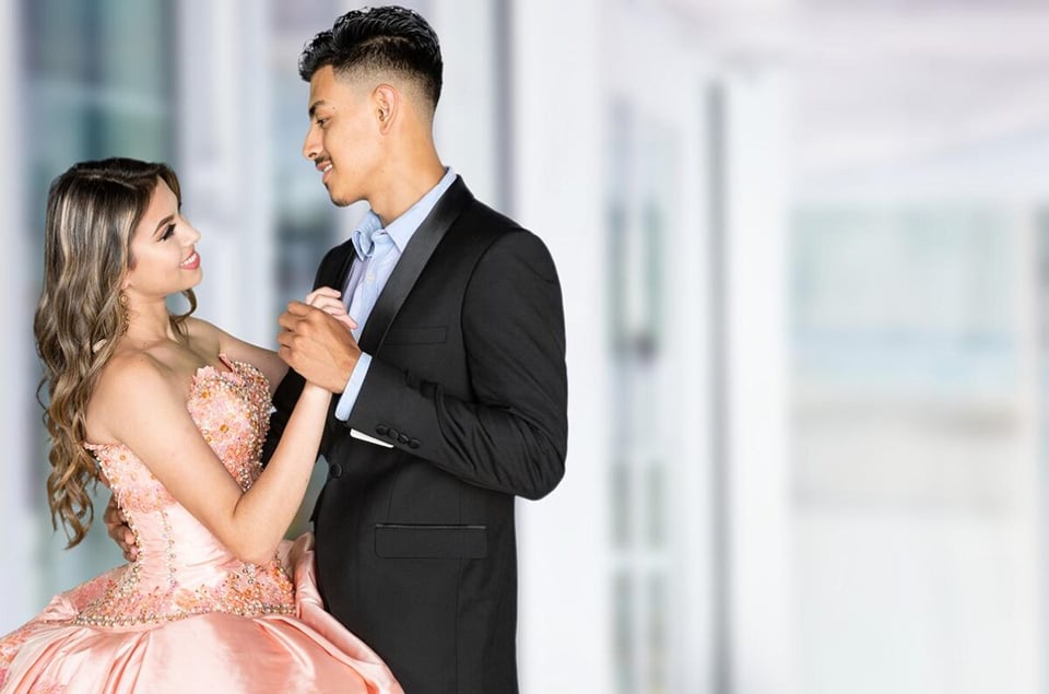 recuerdos, baile, pareja, adolescentes, fiesta