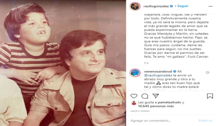 The same day that Raúl González announces the death of his father, Karla Martínez asks his followers to smile