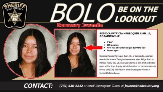 Crónica Sheriff mala espina, desaparición, hispana, latina, missing