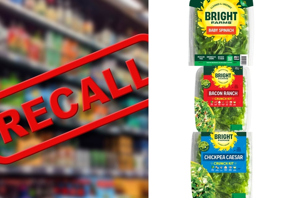 BrightFarms retira del mercado kits de espinacas y ensaladas por contaminación con listeria